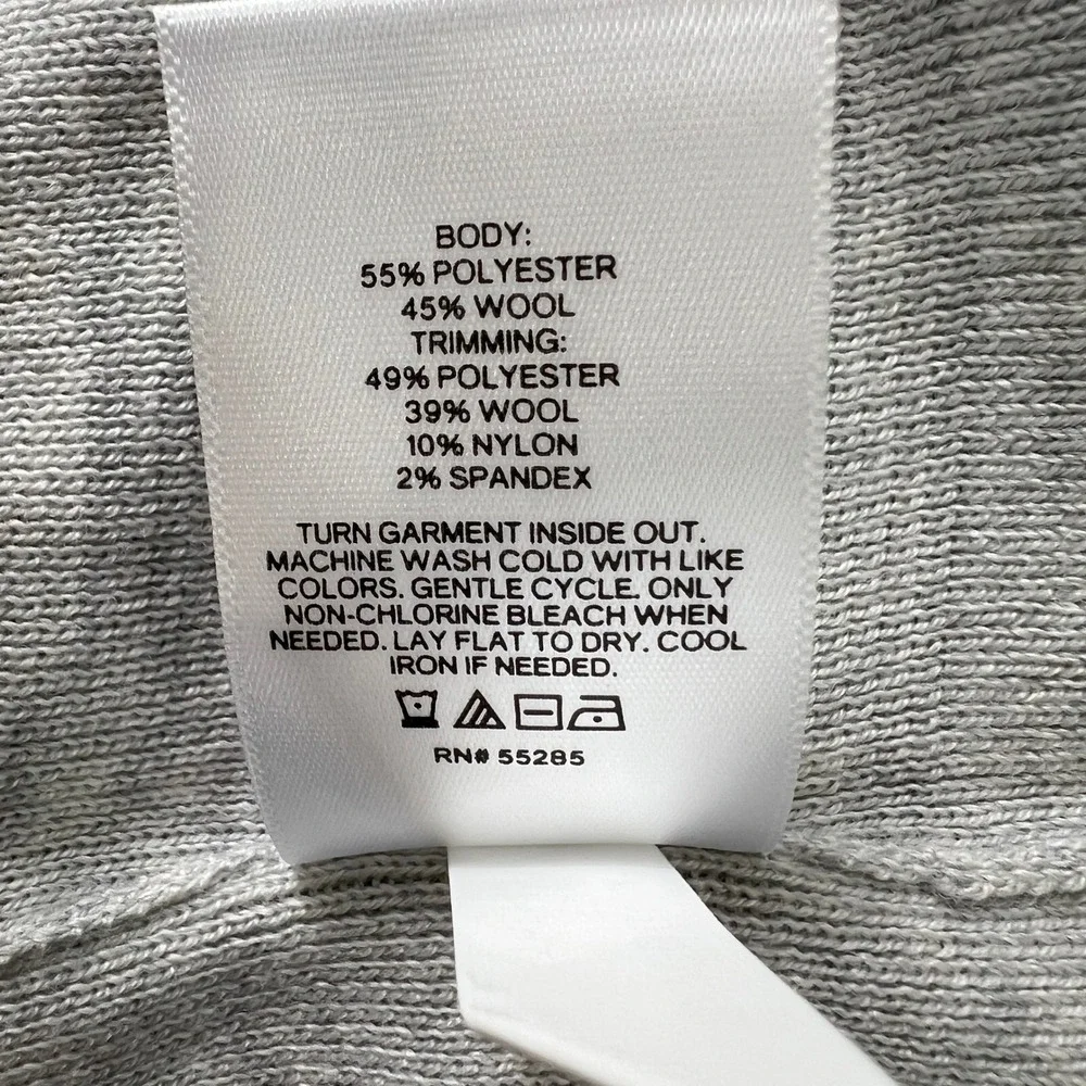 Express Men Striped Crew Neck Sweater Light‎ Gray Aqua Size Medium M Wool Blend